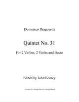 Quintet No.31 in D Major, for 2 Violins, 2 Violas and Basso – Full Score