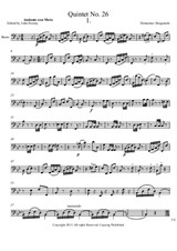 Quintet No.26 in B Flat Major – Basso Part